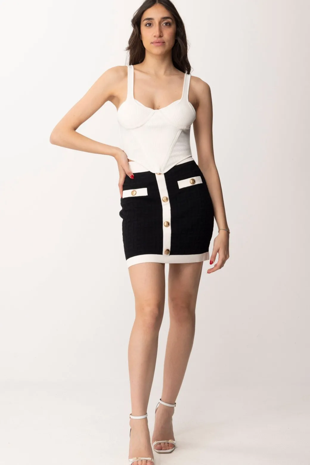 Donna Elisabetta Franchi Minigonna Embossed