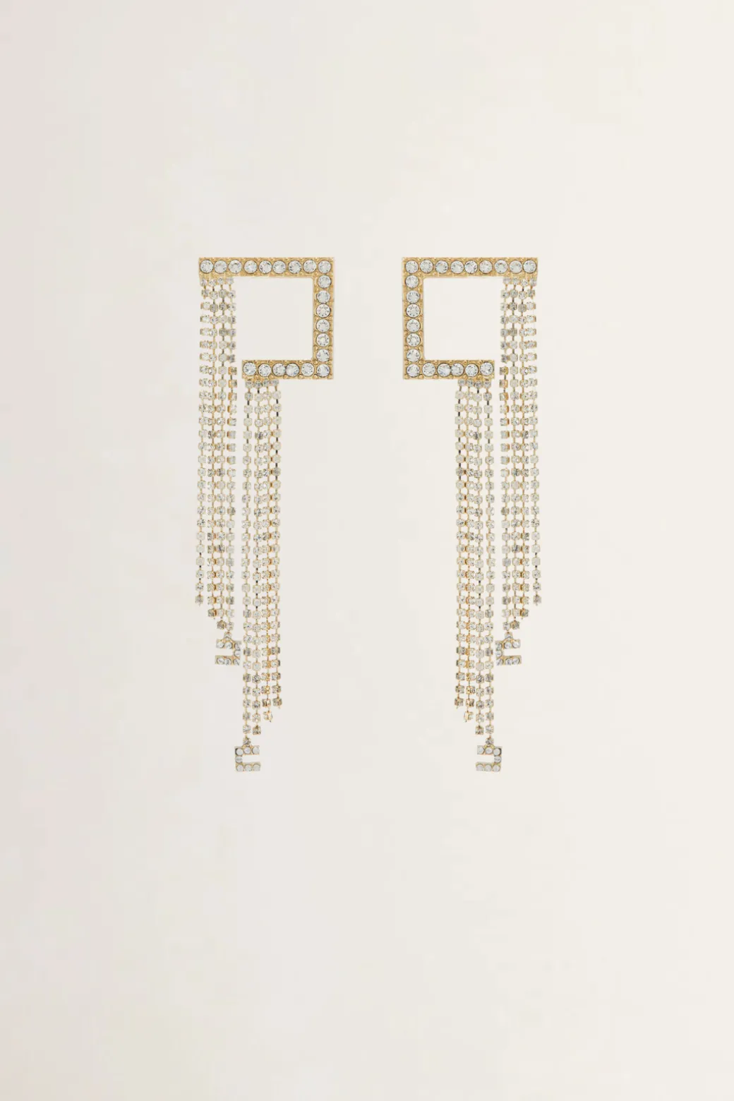Donna Elisabetta Franchi Orecchini C con Frange In Strass