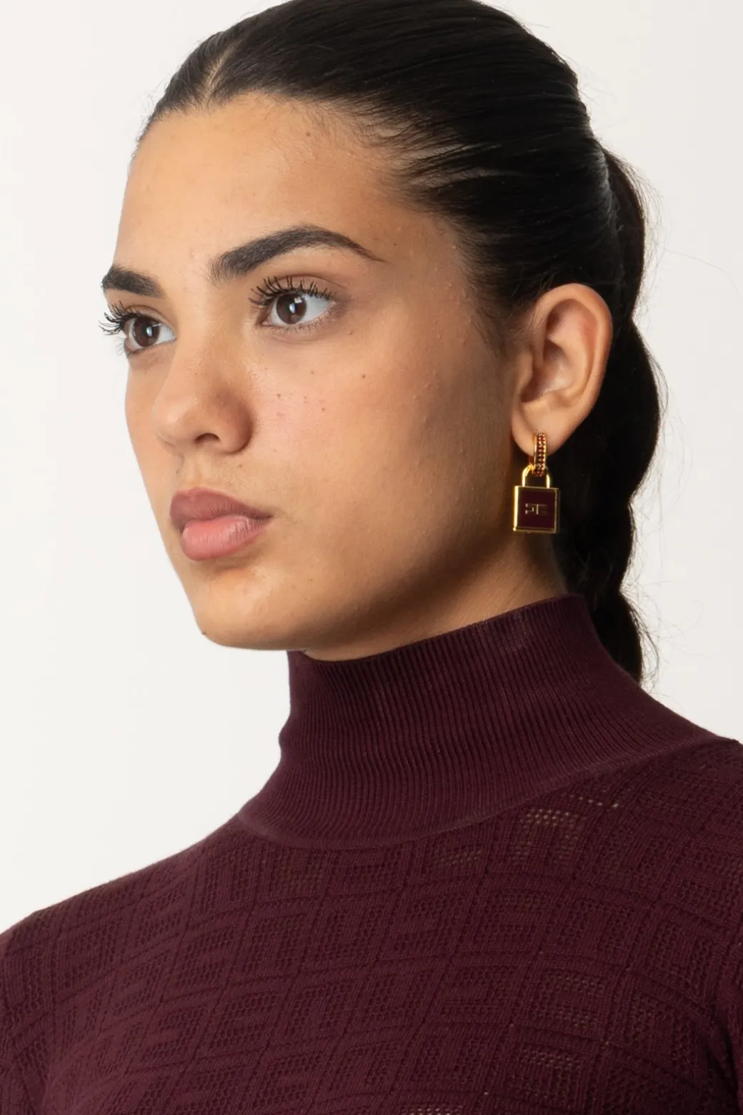 Donna Elisabetta Franchi Orecchini con Strass e Lucchetto