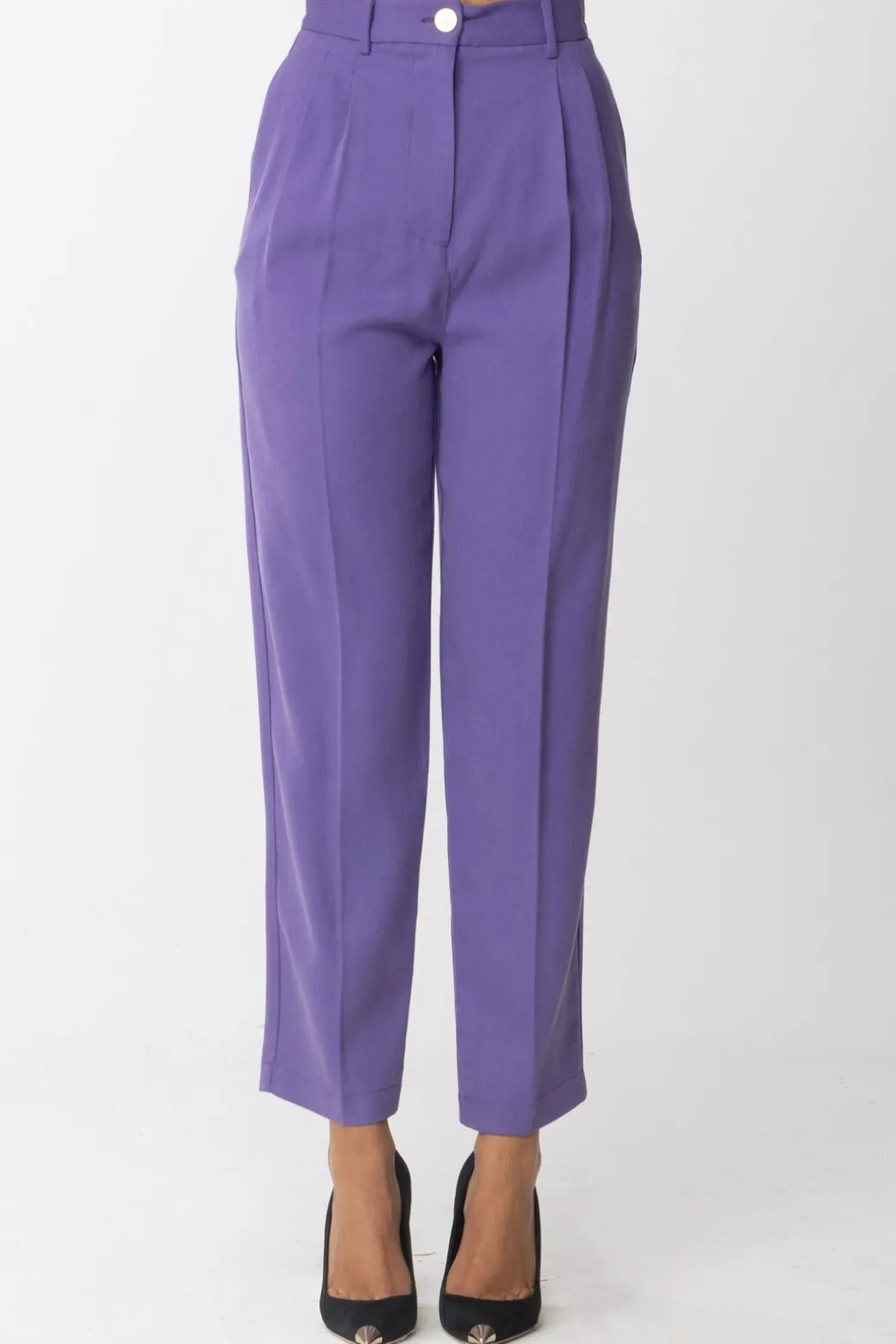 Donna Elisabetta Franchi Pantalone Vita Alta con Pence