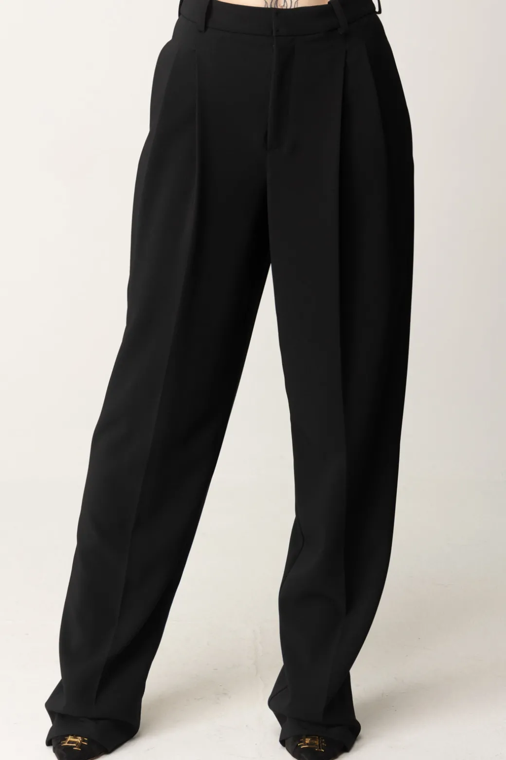 Donna Elisabetta Franchi Pantaloni Classici con Doppia Pinces