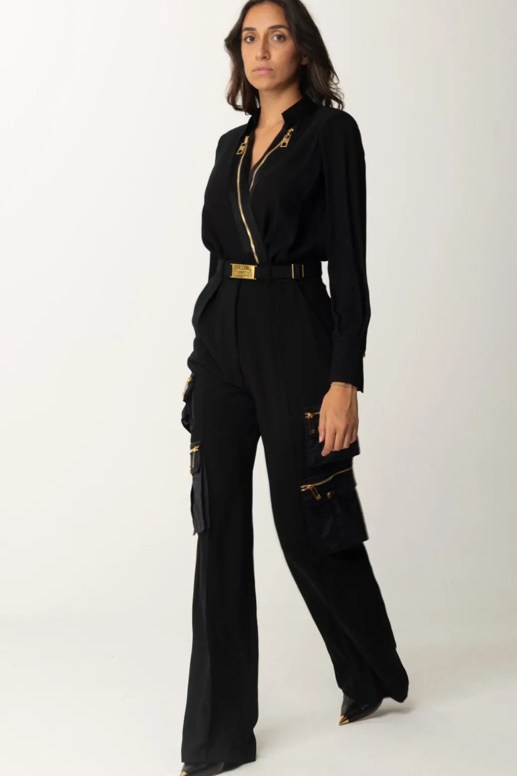 Donna Elisabetta Franchi Pantaloni con Tasche e Cintura