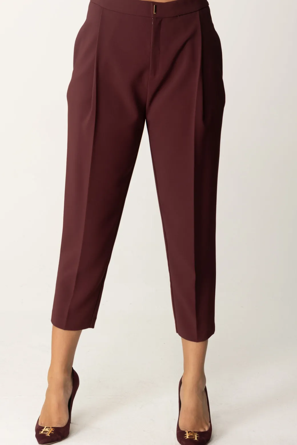 Donna Elisabetta Franchi Pantaloni Crop con Pinces