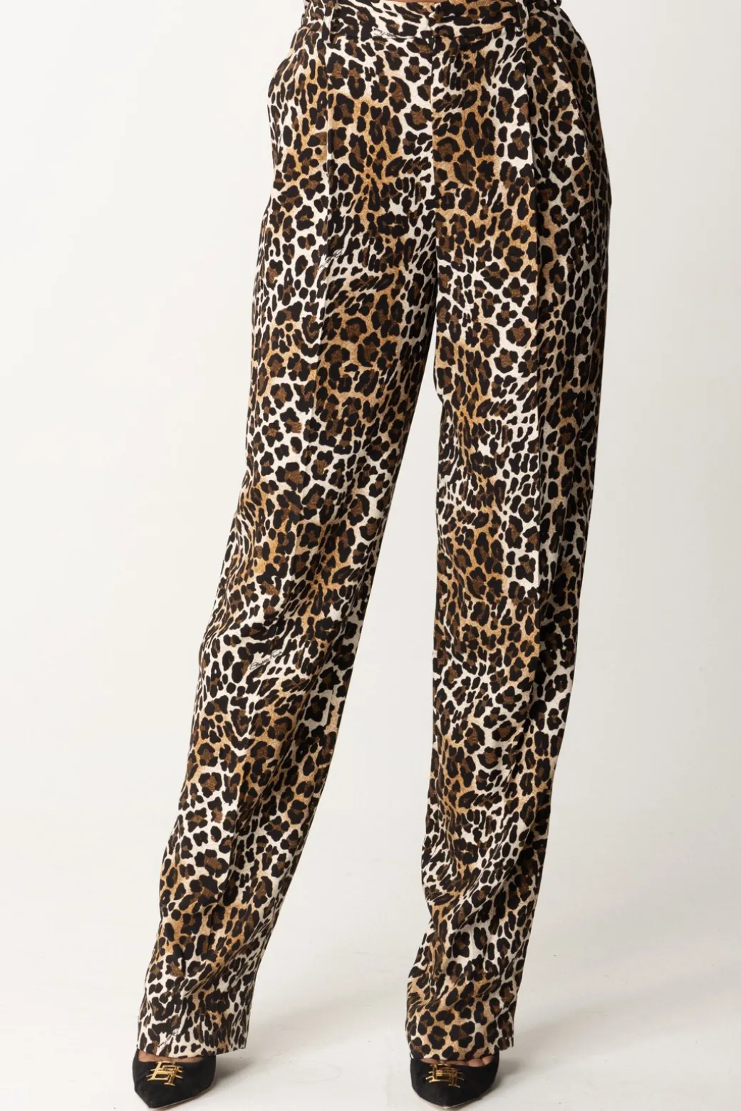 Donna Elisabetta Franchi Pantaloni Gamba Dritta con Stampa