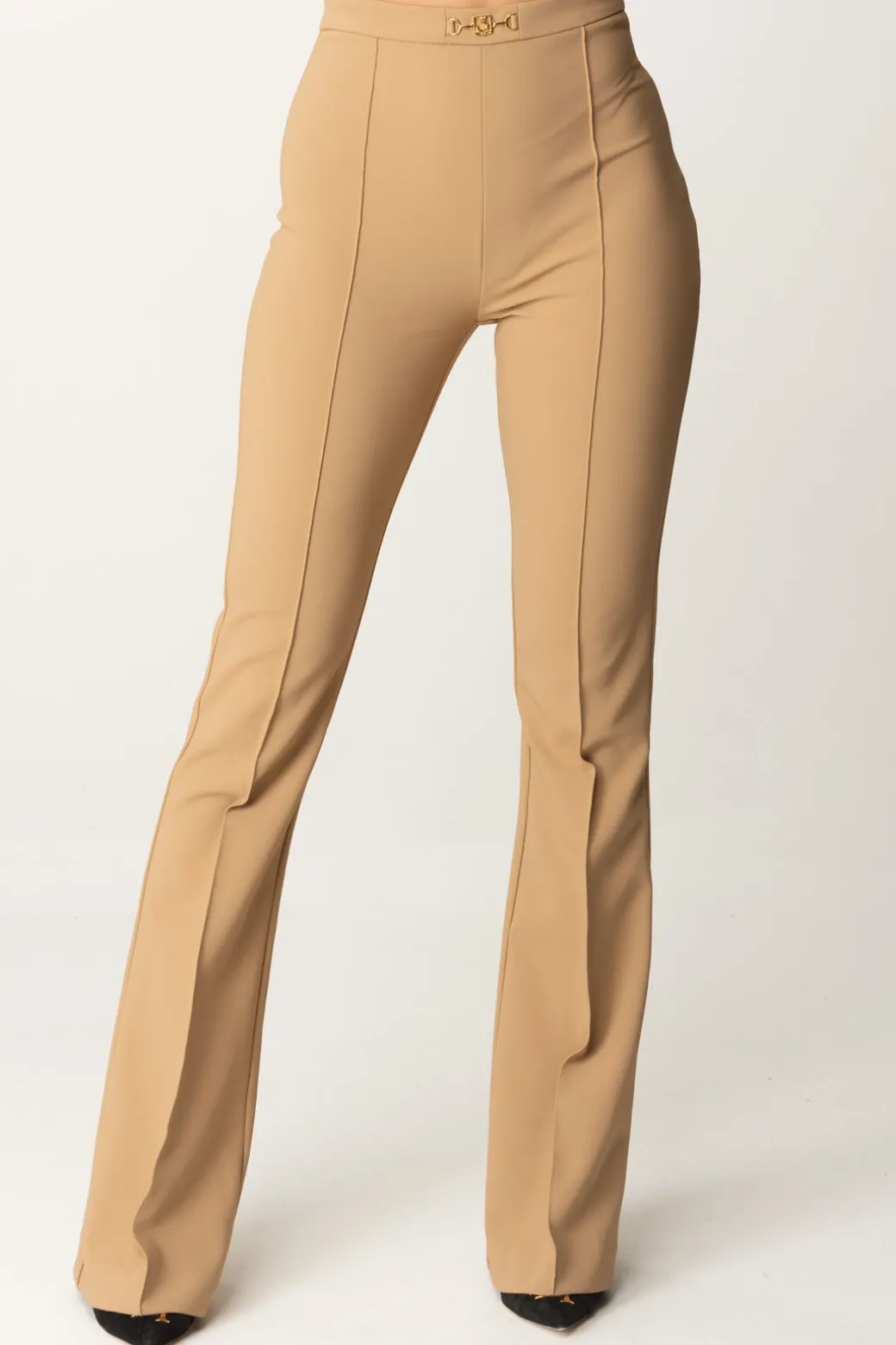 Donna Elisabetta Franchi Pantaloni In Crepe Stretch con Morsetto In Vita