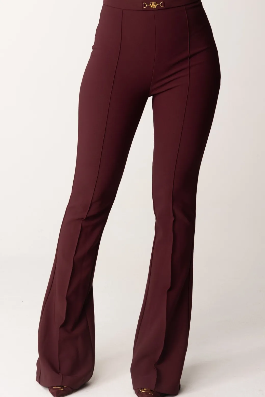 Donna Elisabetta Franchi Pantaloni In Crepe Stretch con Morsetto In Vita