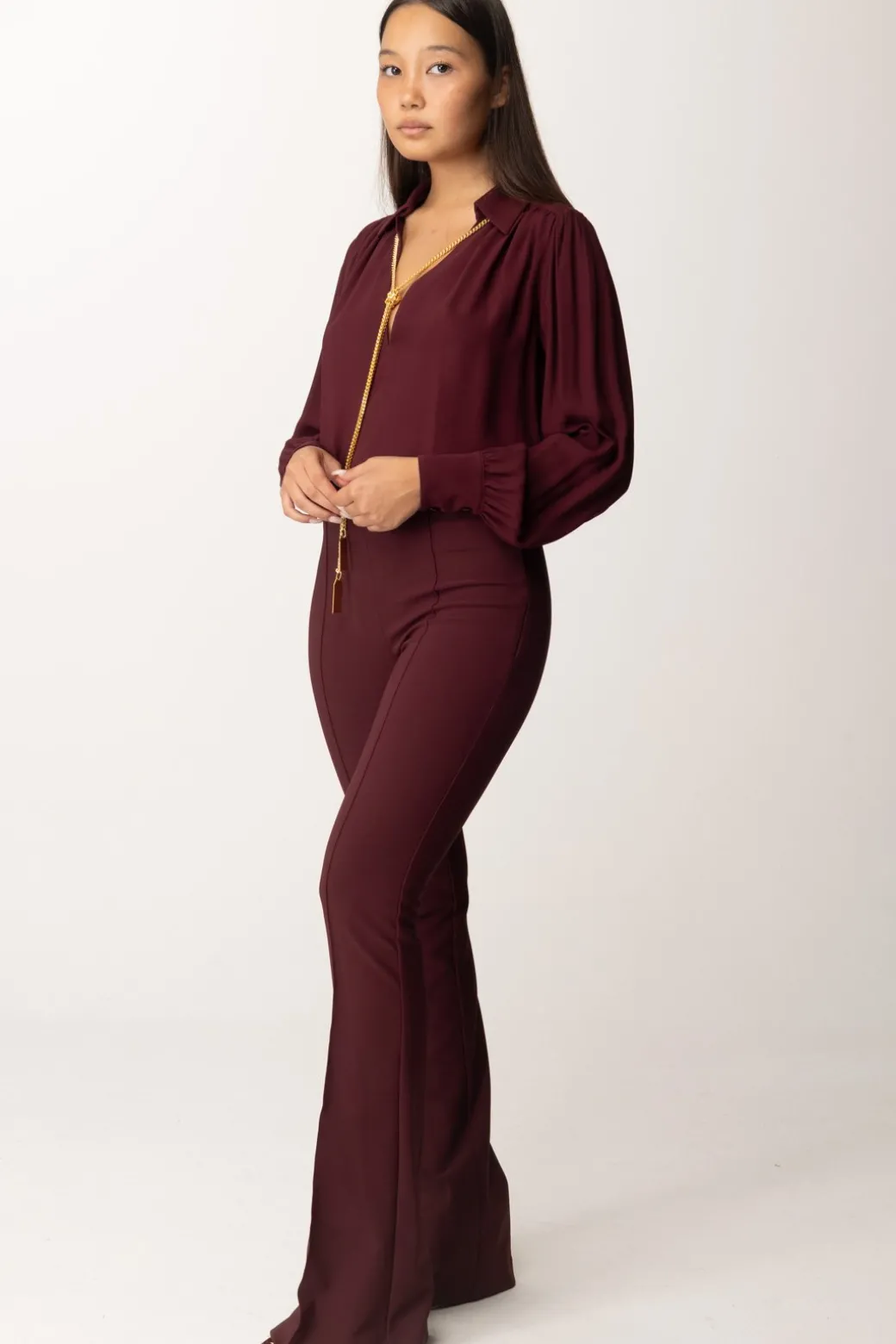 Donna Elisabetta Franchi Pantaloni In Crepe Stretch con Morsetto In Vita