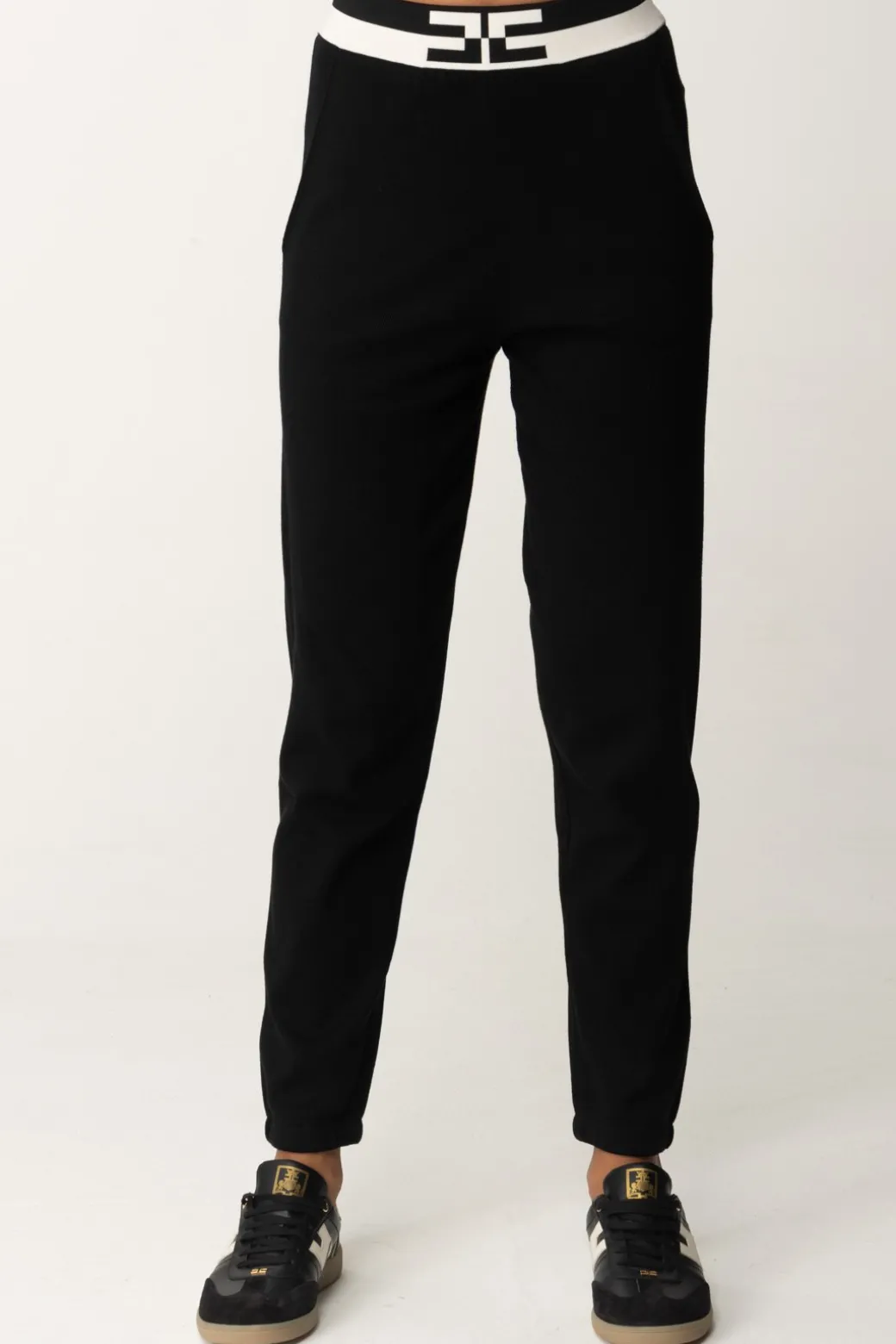 Donna Elisabetta Franchi Pantaloni Jogger In Viscosa