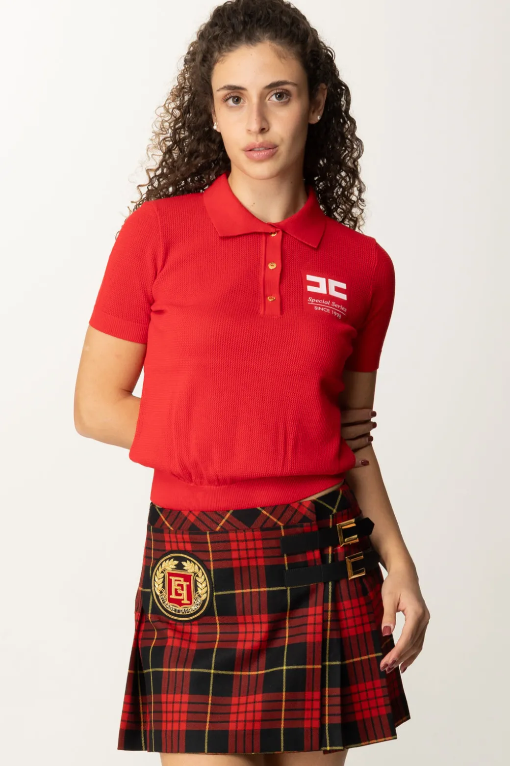 Donna Elisabetta Franchi Polo In Maglia con Logo Special Series