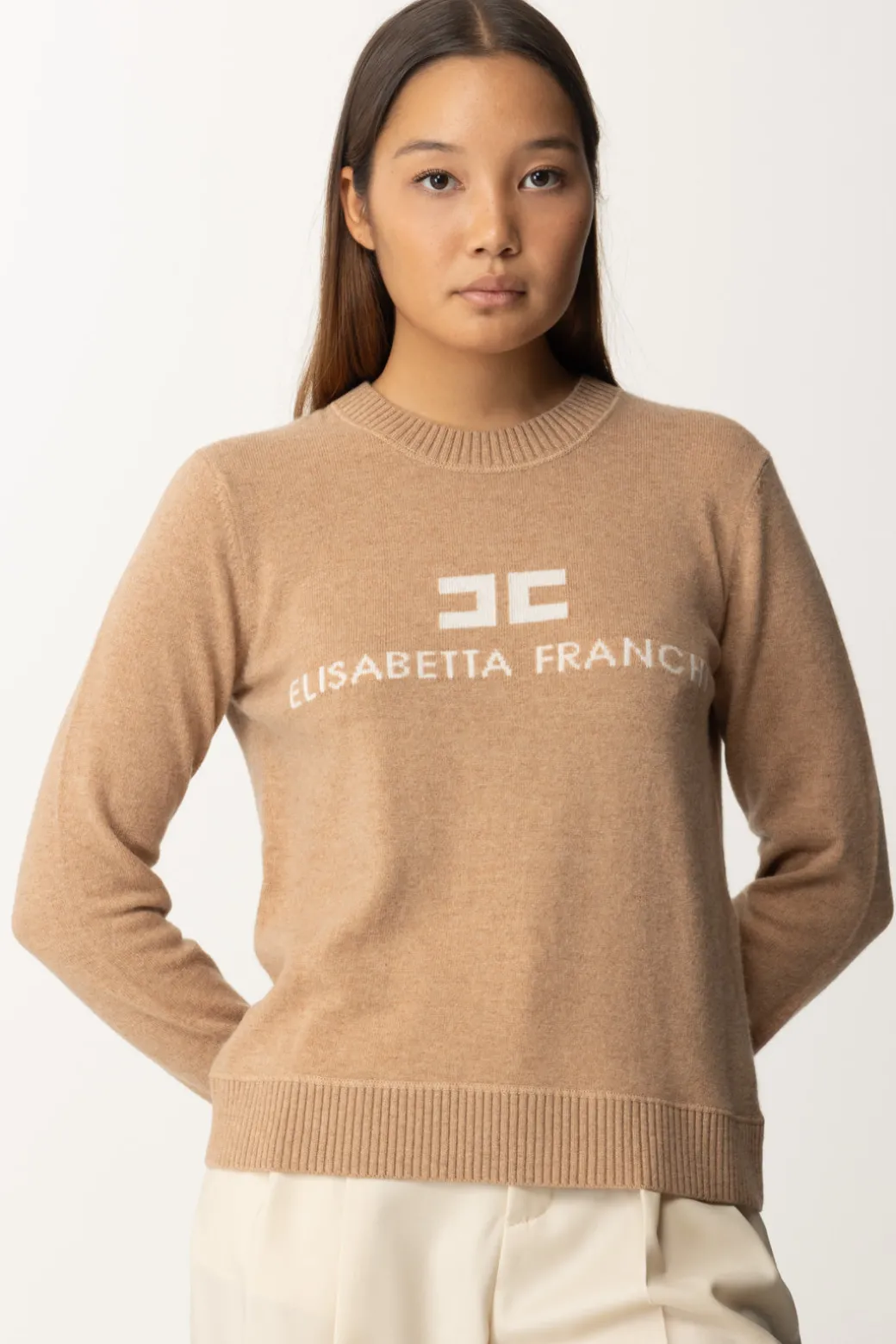Donna Elisabetta Franchi Pullover In Misto Cashmere