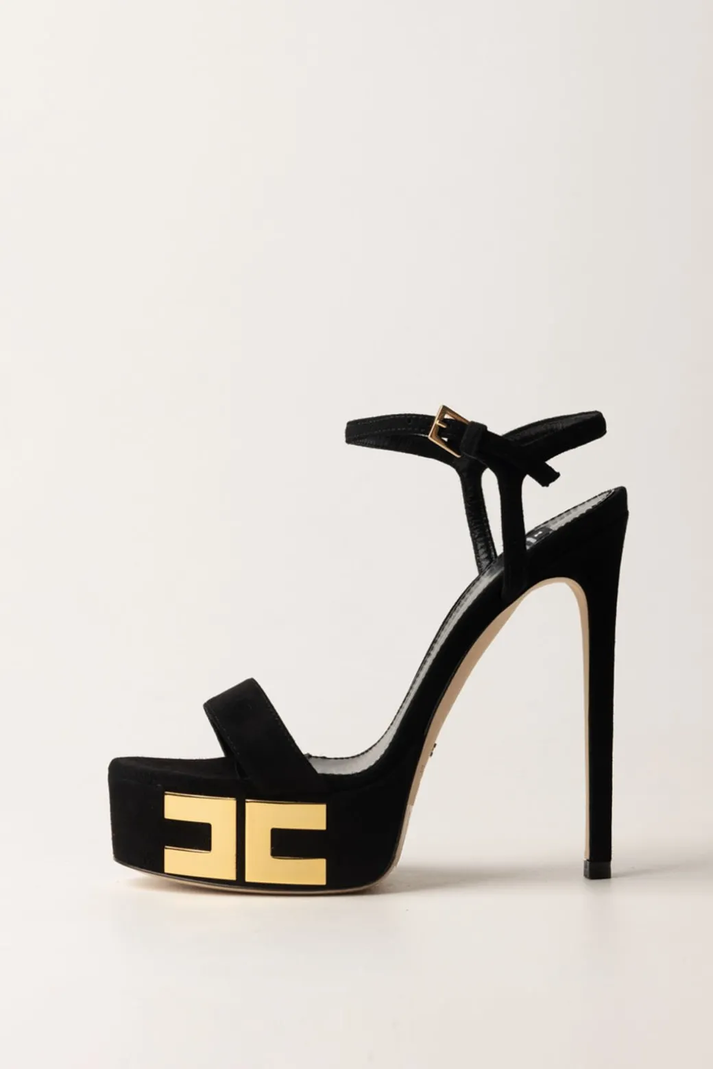 Donna Elisabetta Franchi Sandali Scamosciati con Plateau e Logo