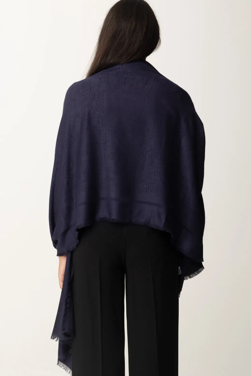 Donna Elisabetta Franchi Sciarpa In Viscosa con Logo Lettering