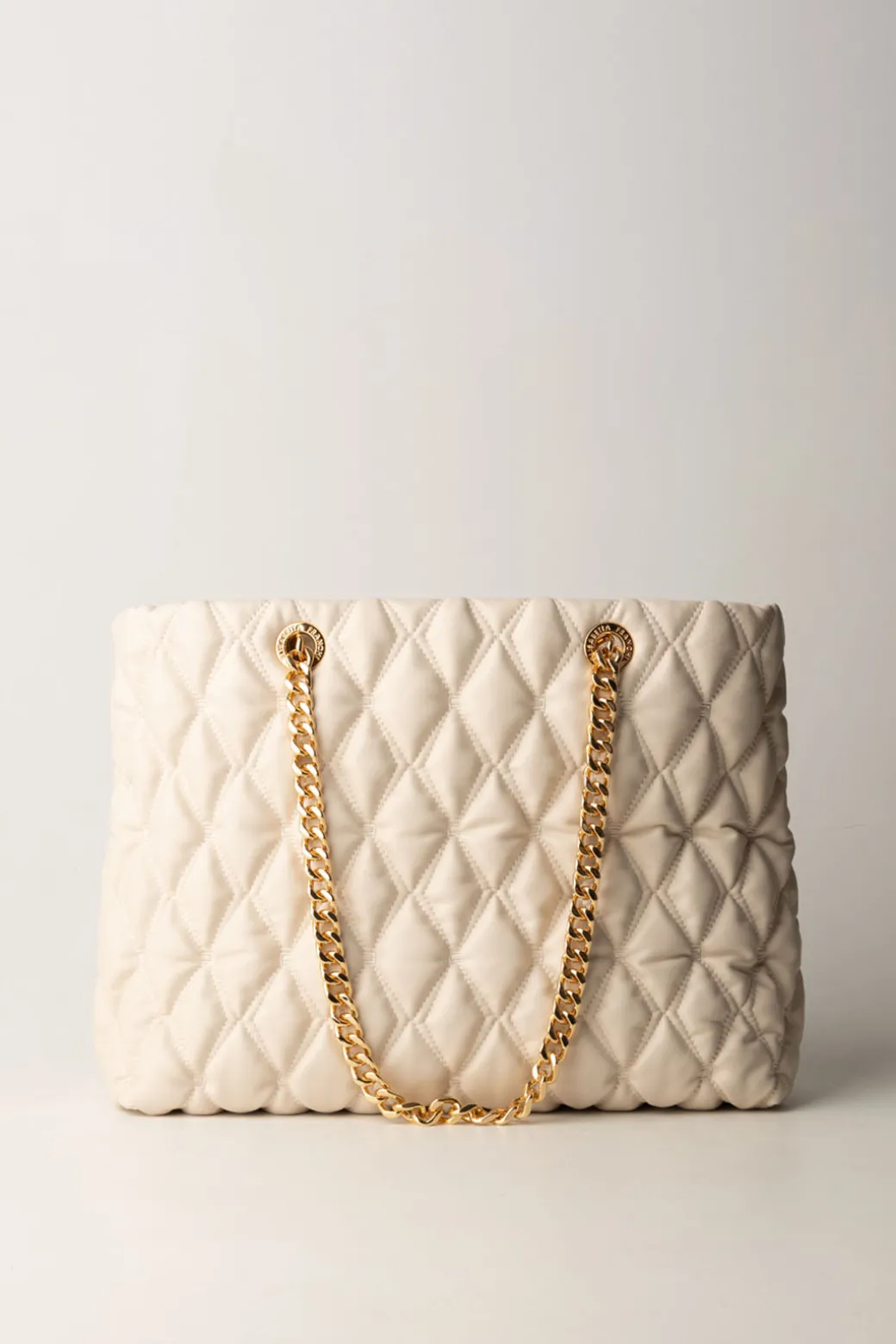 Donna Elisabetta Franchi Shopper In Tessuto Embossed con Manici In Catena