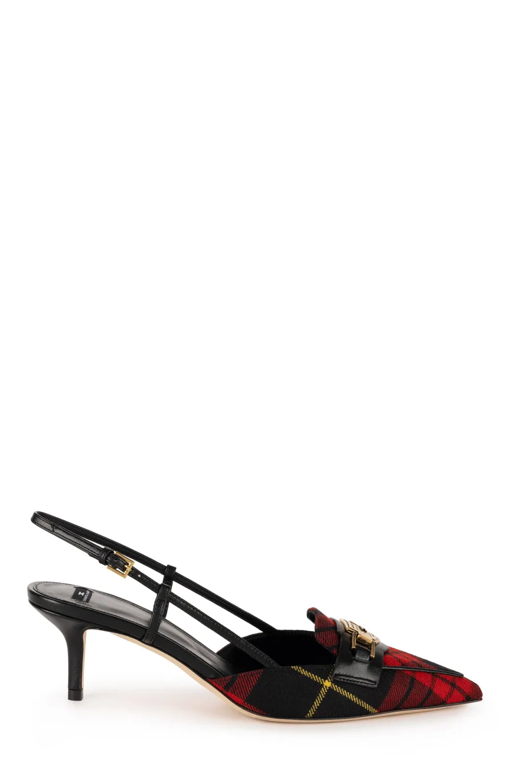 Donna Elisabetta Franchi Slingback In Tartan con Morsetto