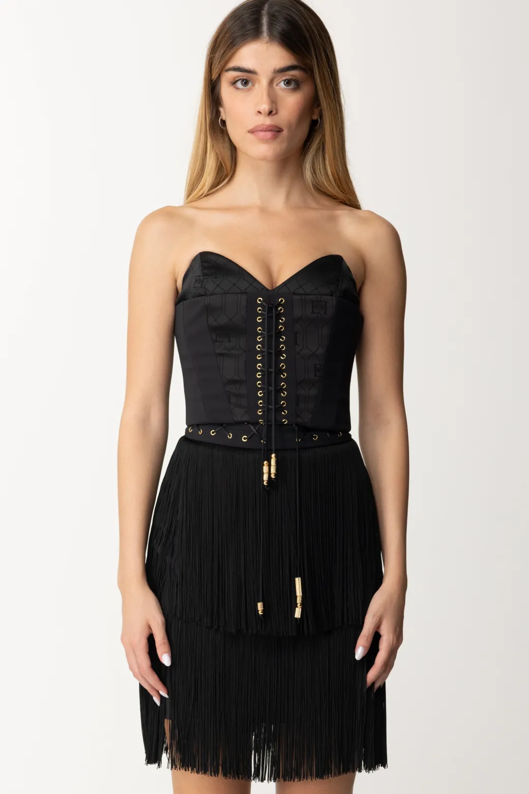 Donna Elisabetta Franchi Top Bustier In Crêpe