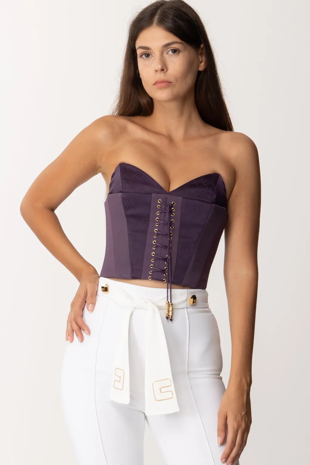 Donna Elisabetta Franchi Top Bustier In Crêpe