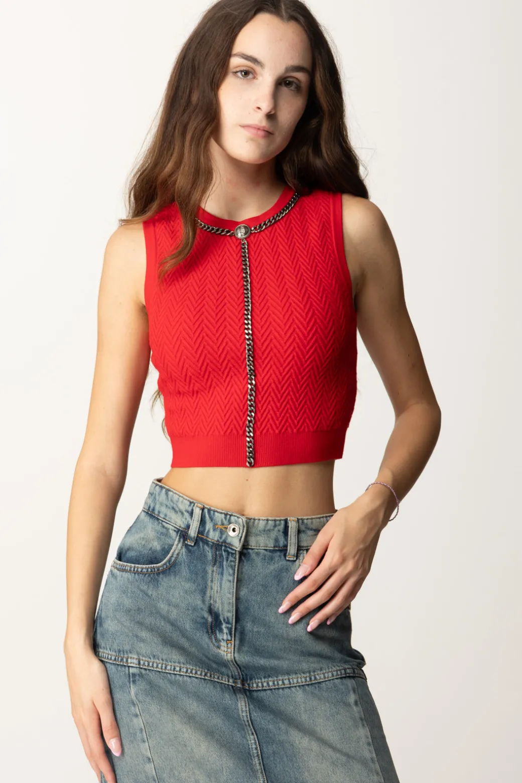 Donna Elisabetta Franchi Top con Catena