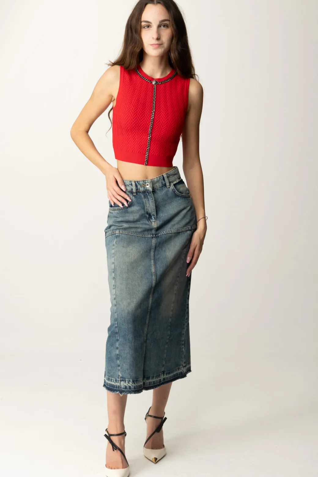 Donna Elisabetta Franchi Top con Catena