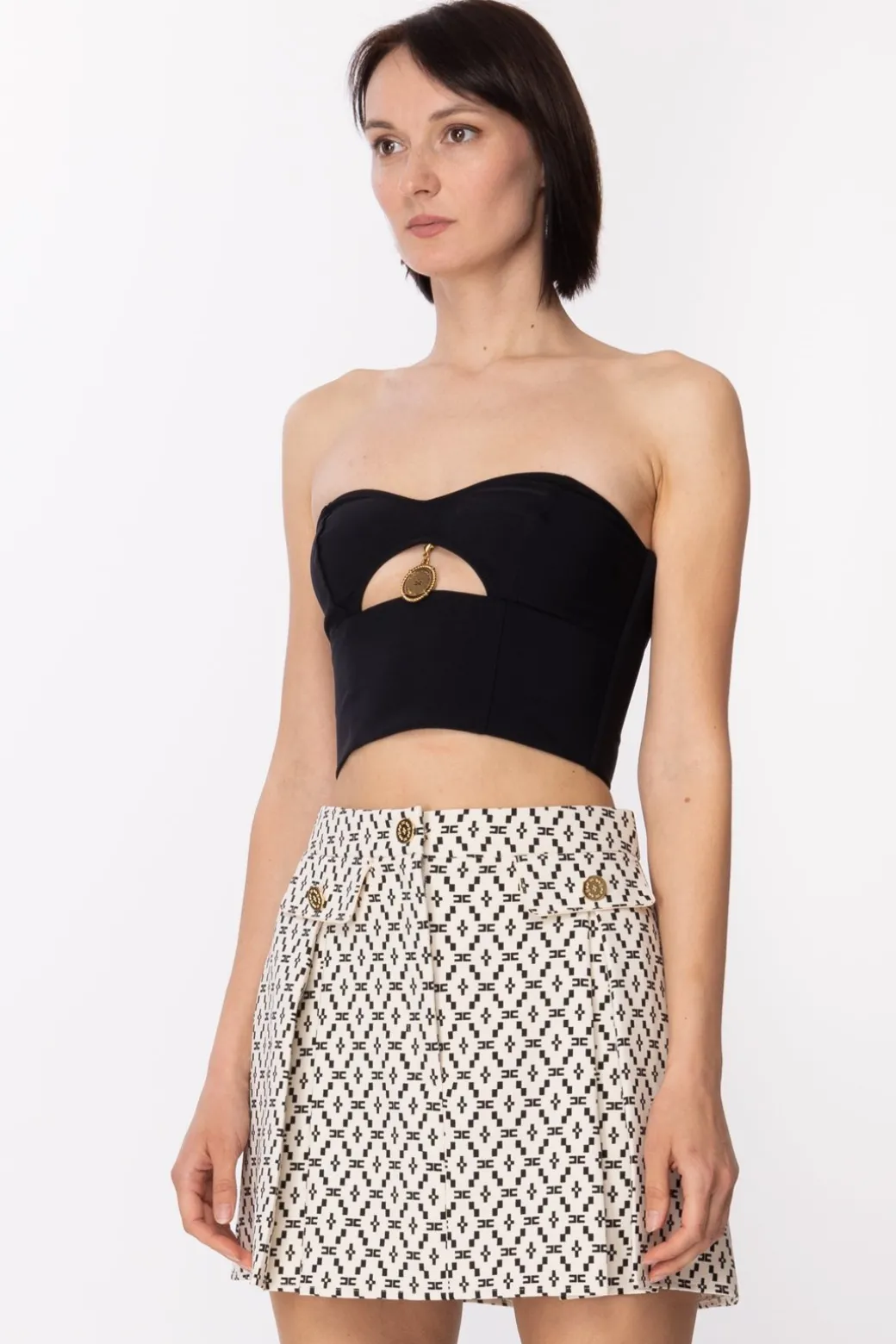Donna Elisabetta Franchi Top con Ciondolo Moneta