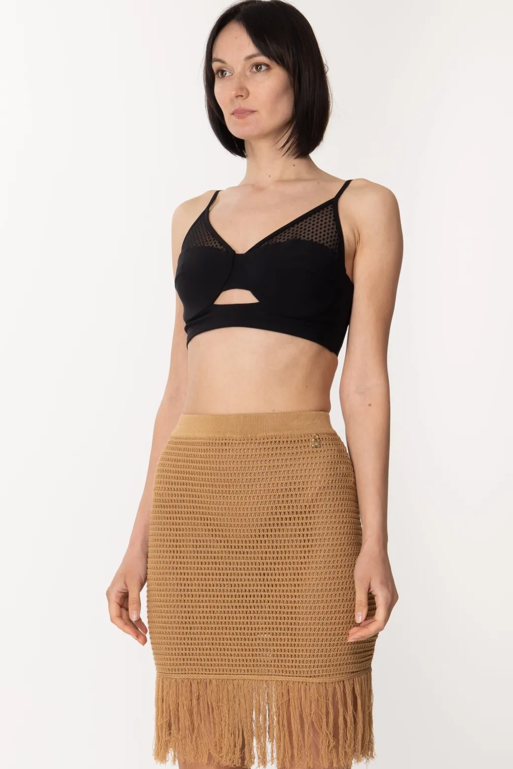 Donna Elisabetta Franchi Top con Inserti In Tulle