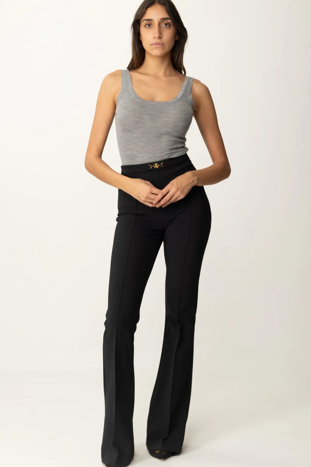 Donna Elisabetta Franchi Top In Lana con Logo