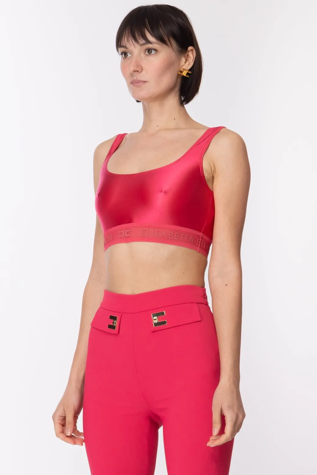 Donna Elisabetta Franchi Top In Lycra Lucida