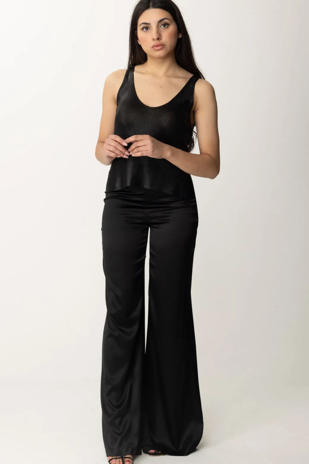Donna Elisabetta Franchi Top In Viscosa Lucida