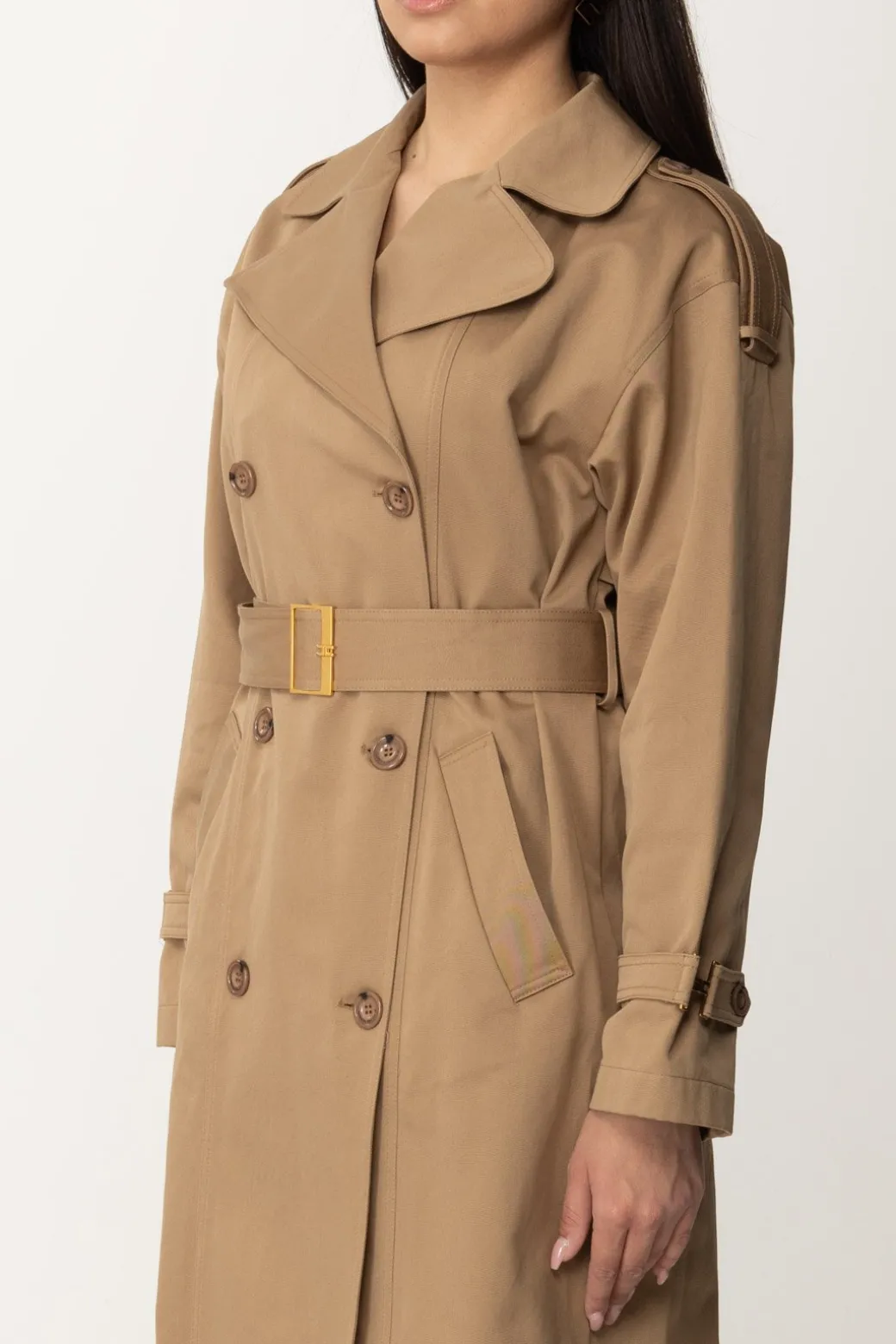 Donna Elisabetta Franchi Trench In Cotone con Maxi Colletto