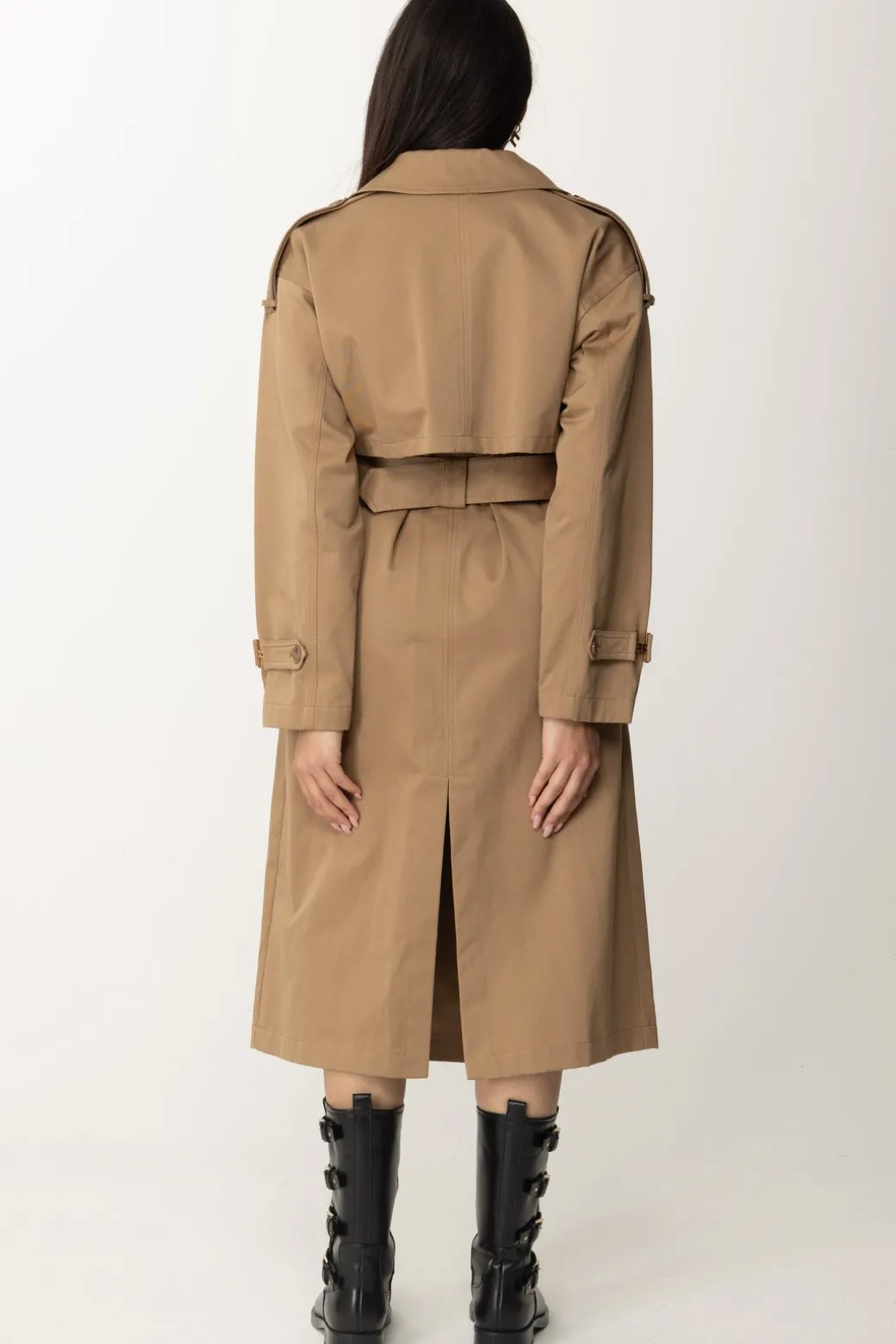 Donna Elisabetta Franchi Trench In Cotone con Maxi Colletto