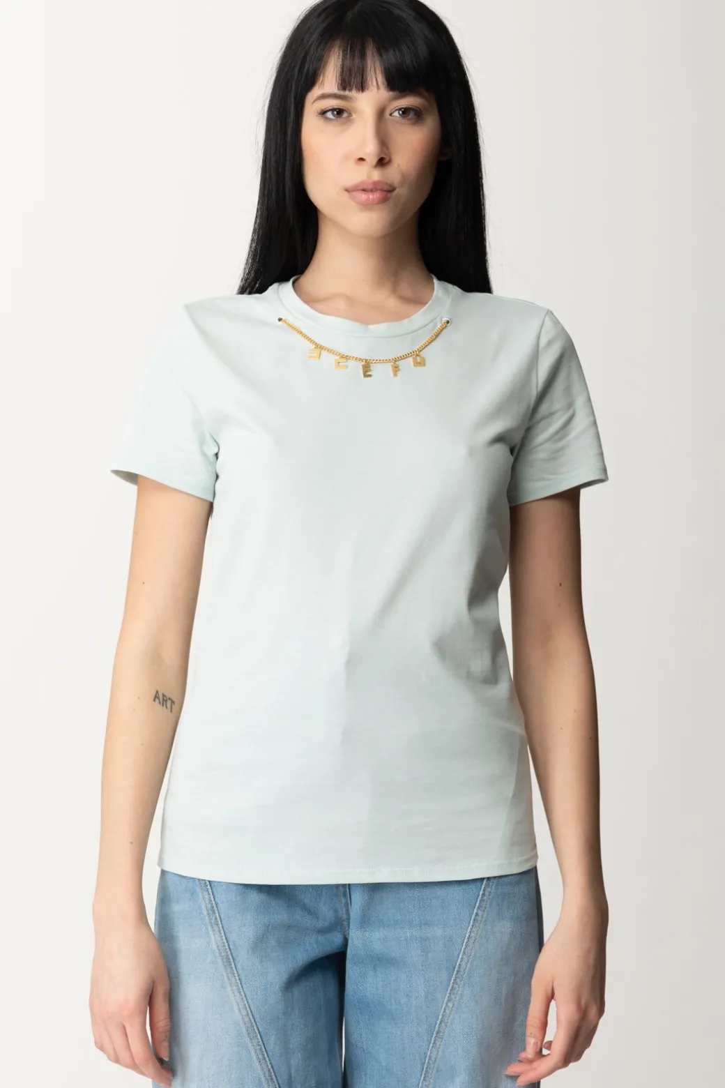 Donna Elisabetta Franchi T-shirt con Collana con Charms