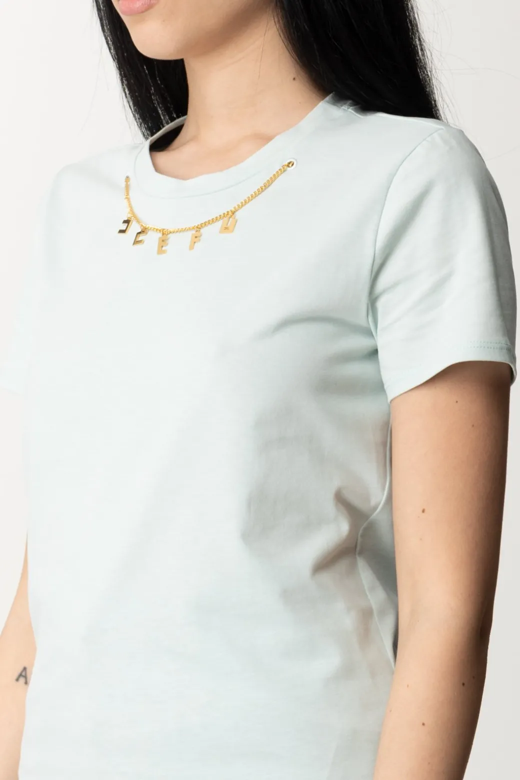 Donna Elisabetta Franchi T-shirt con Collana con Charms