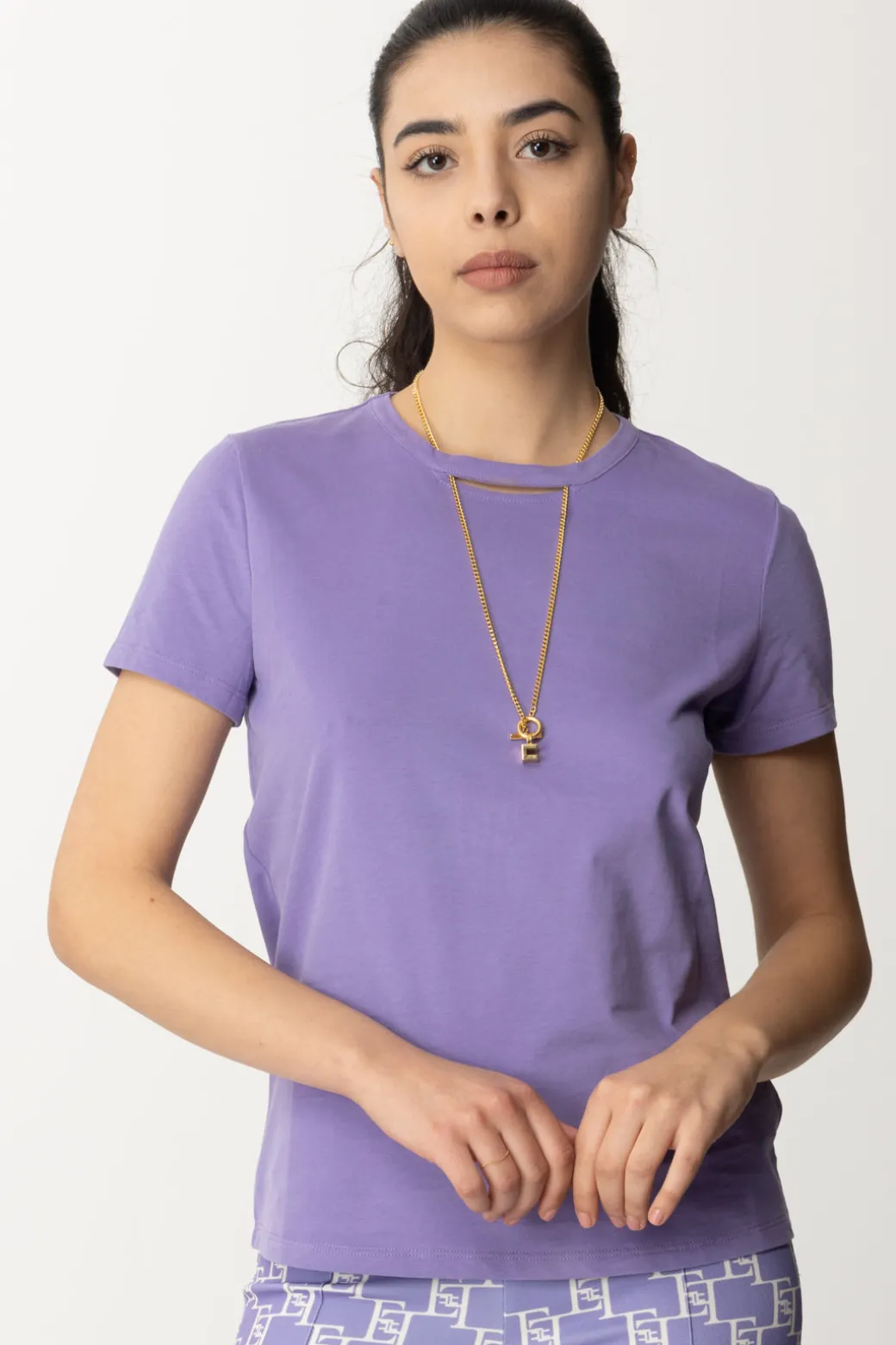 Donna Elisabetta Franchi T-shirt con Collana
