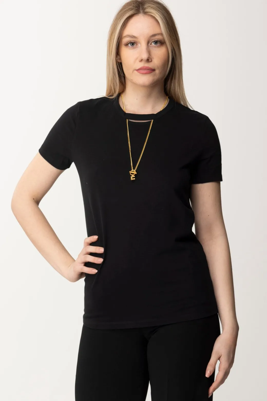 Donna Elisabetta Franchi T-shirt con Collana