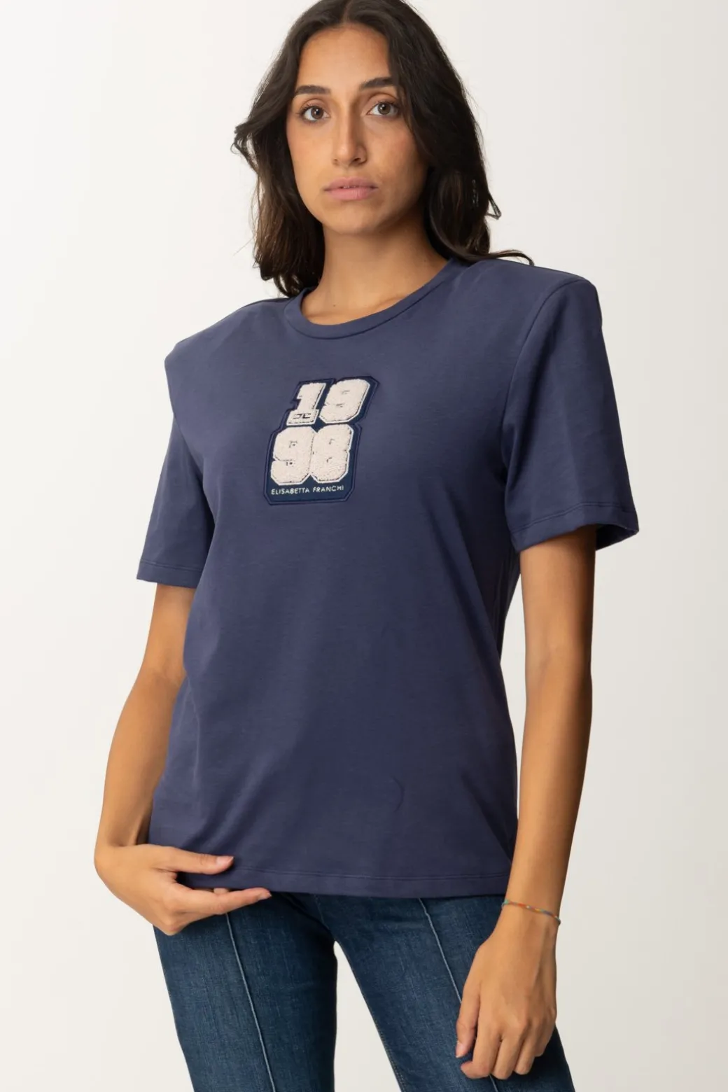 Donna Elisabetta Franchi T-shirt con Patch 1998