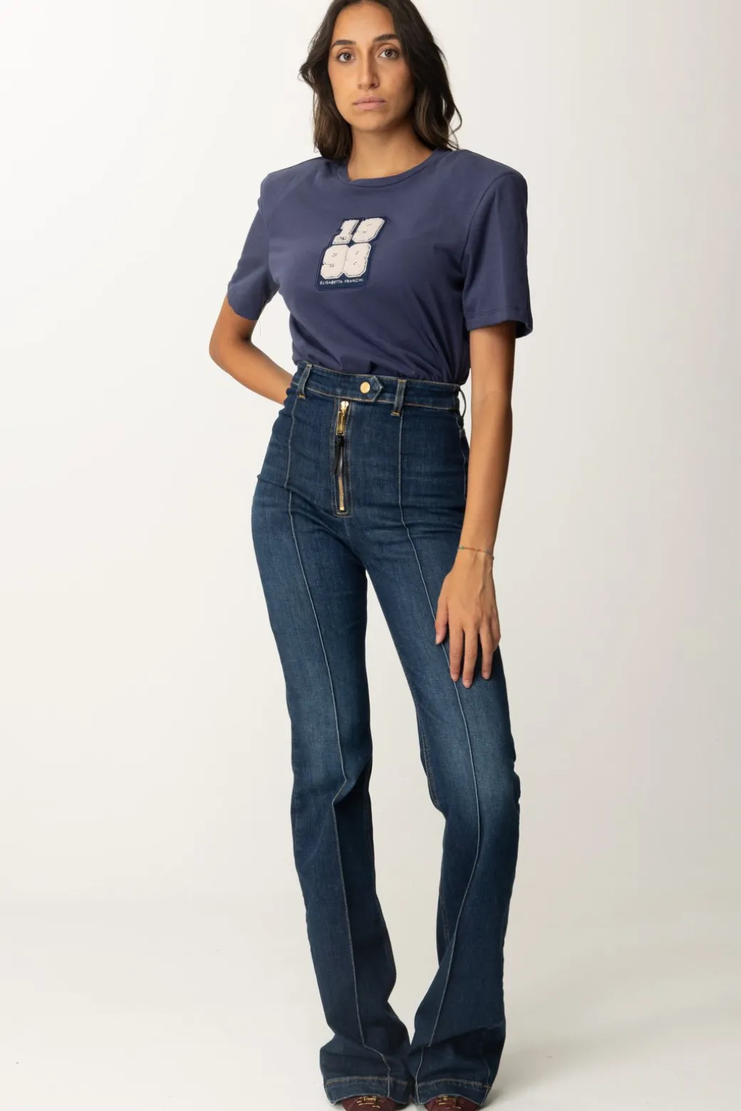 Donna Elisabetta Franchi T-shirt con Patch 1998