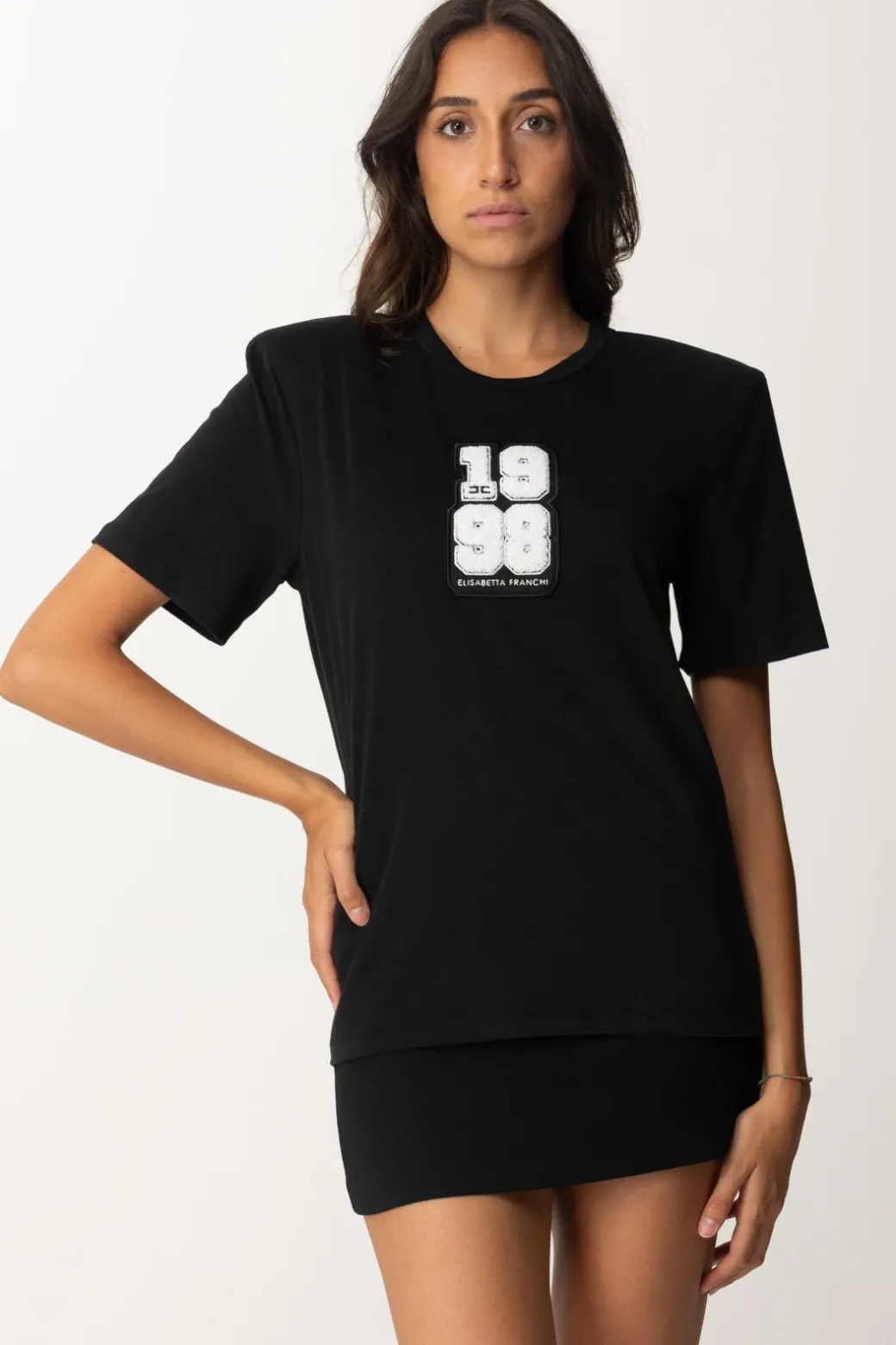 Donna Elisabetta Franchi T-shirt con Patch 1998