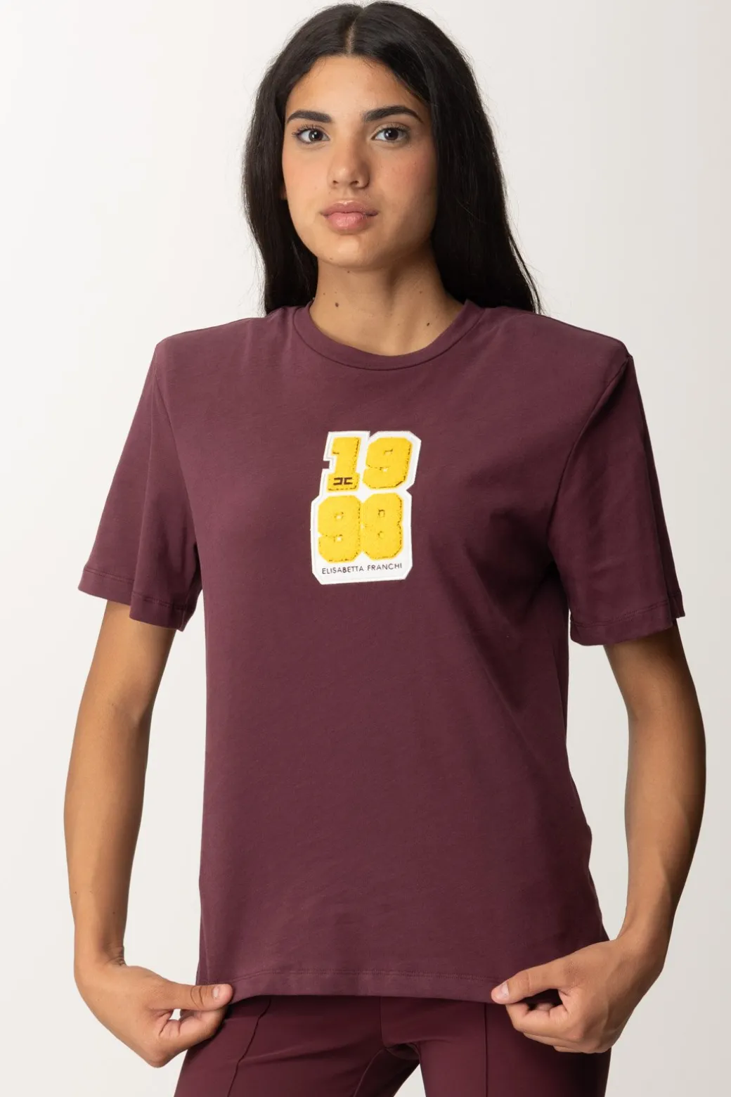 Donna Elisabetta Franchi T-shirt con Patch 1998
