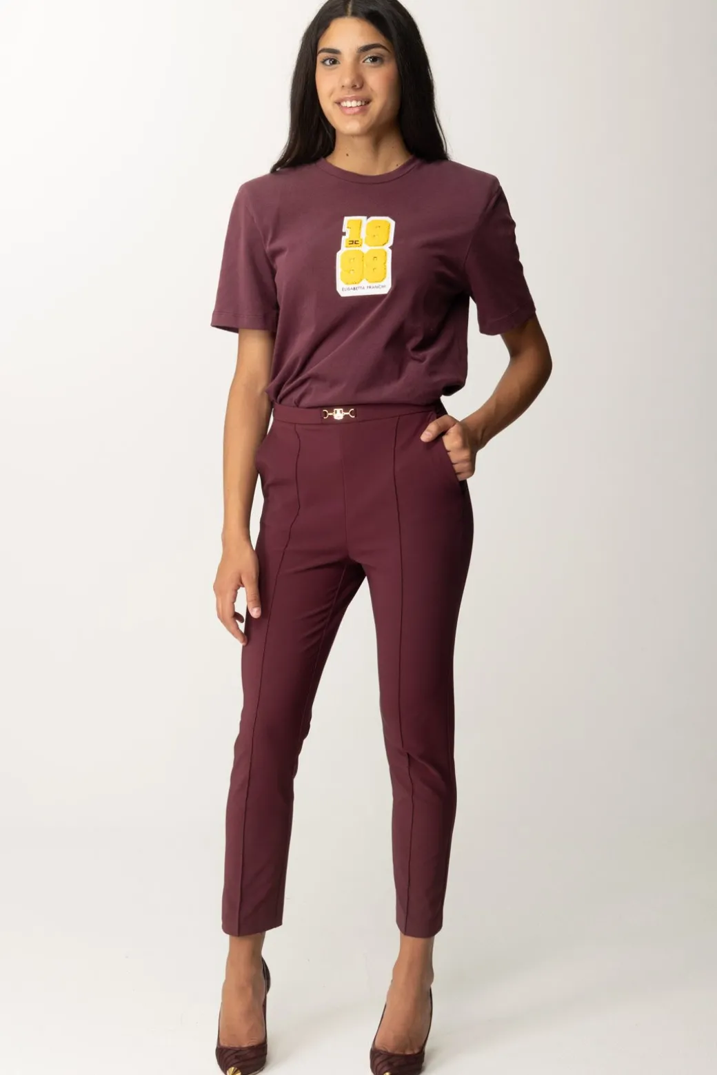 Donna Elisabetta Franchi T-shirt con Patch 1998