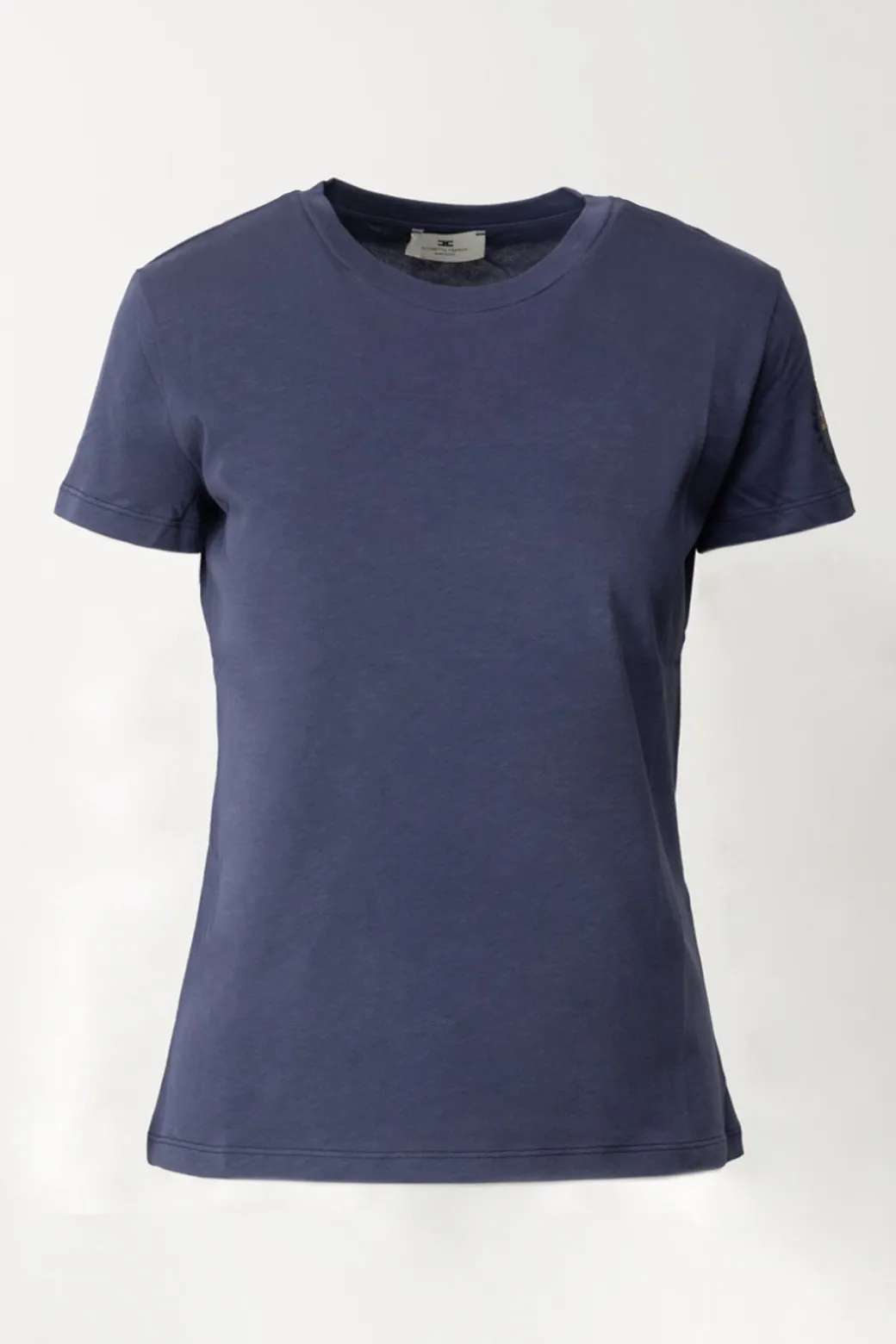 Donna Elisabetta Franchi T-shirt con Ricamo Logo Sulla Manica