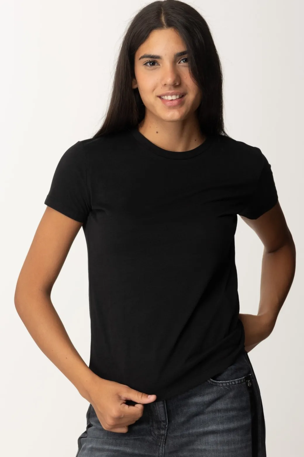 Donna Elisabetta Franchi T-shirt con Ricamo Logo Sulla Manica