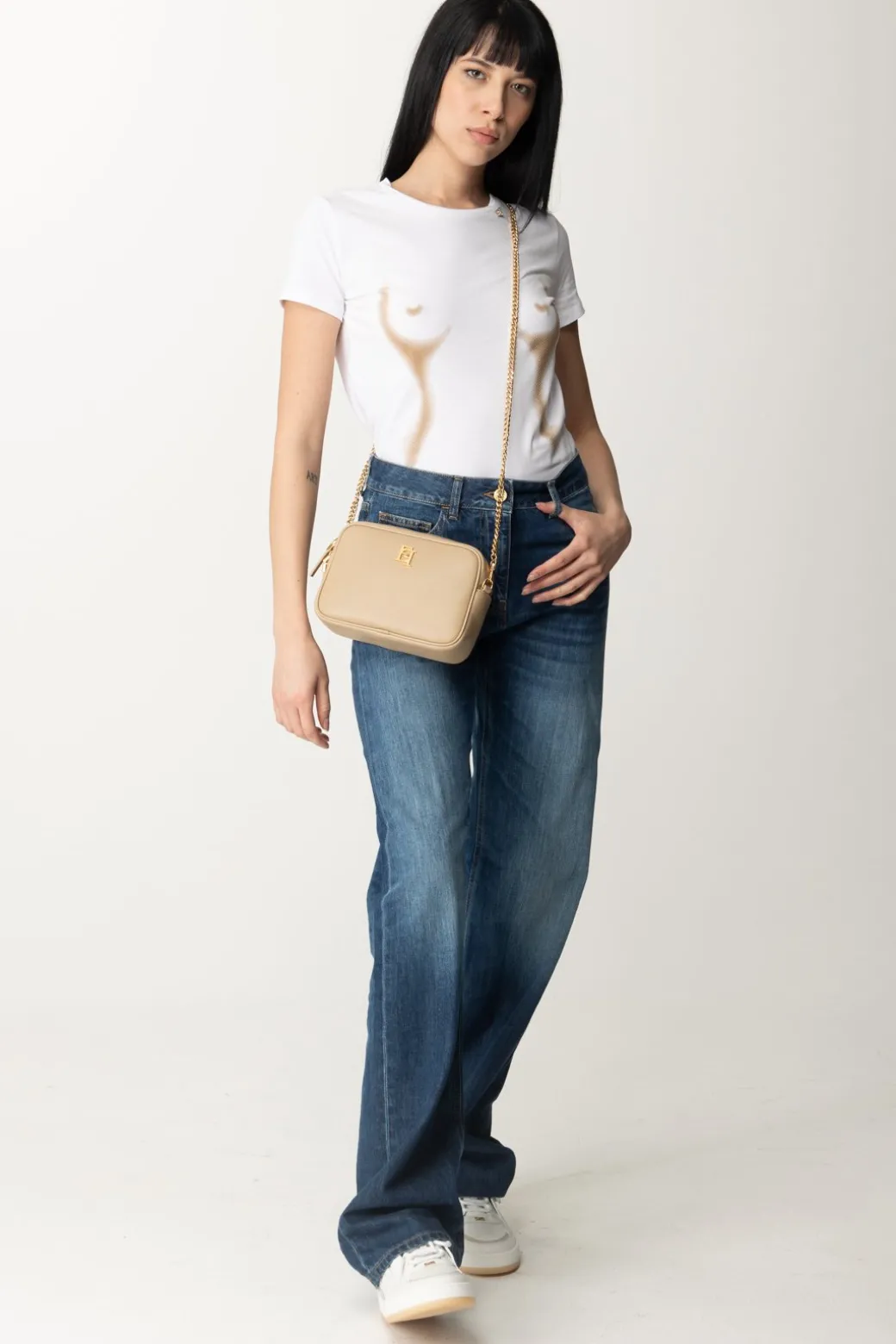 Donna Elisabetta Franchi T-shirt con Stampa Body Morph