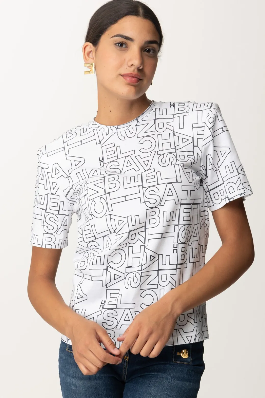 Donna Elisabetta Franchi T-shirt Stampa Lettering