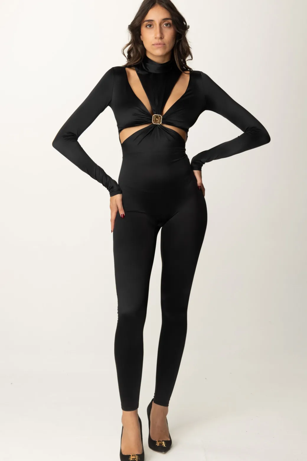 Donna Elisabetta Franchi Tuta In Lycra con Motivo Cut-out e Logo