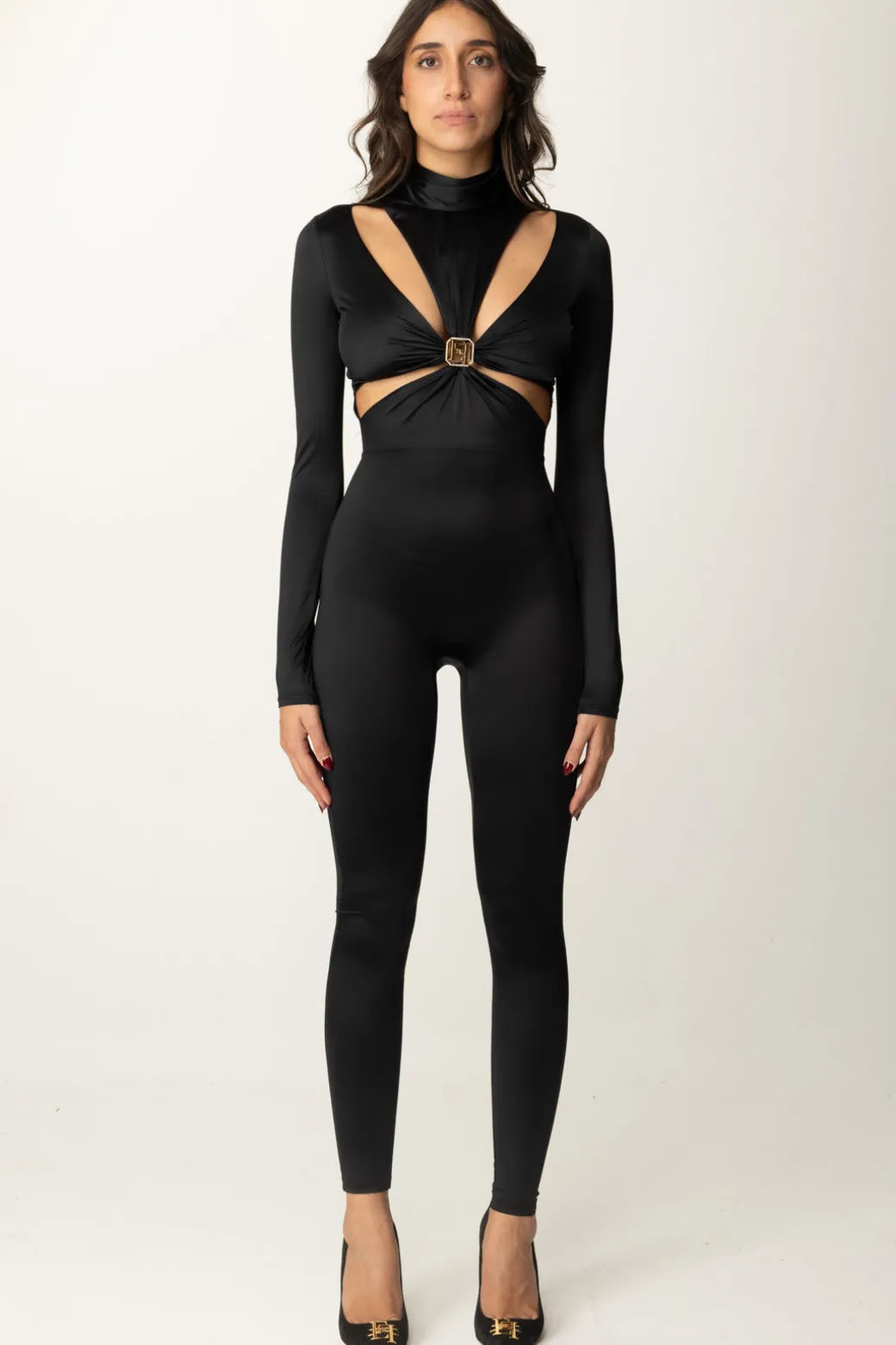 Donna Elisabetta Franchi Tuta In Lycra con Motivo Cut-out e Logo