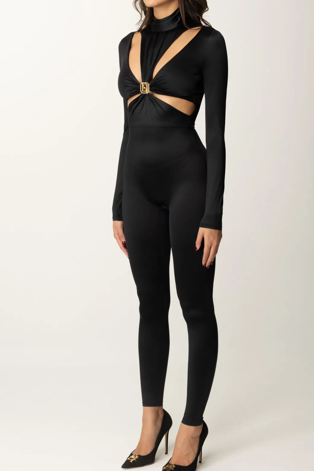 Donna Elisabetta Franchi Tuta In Lycra con Motivo Cut-out e Logo