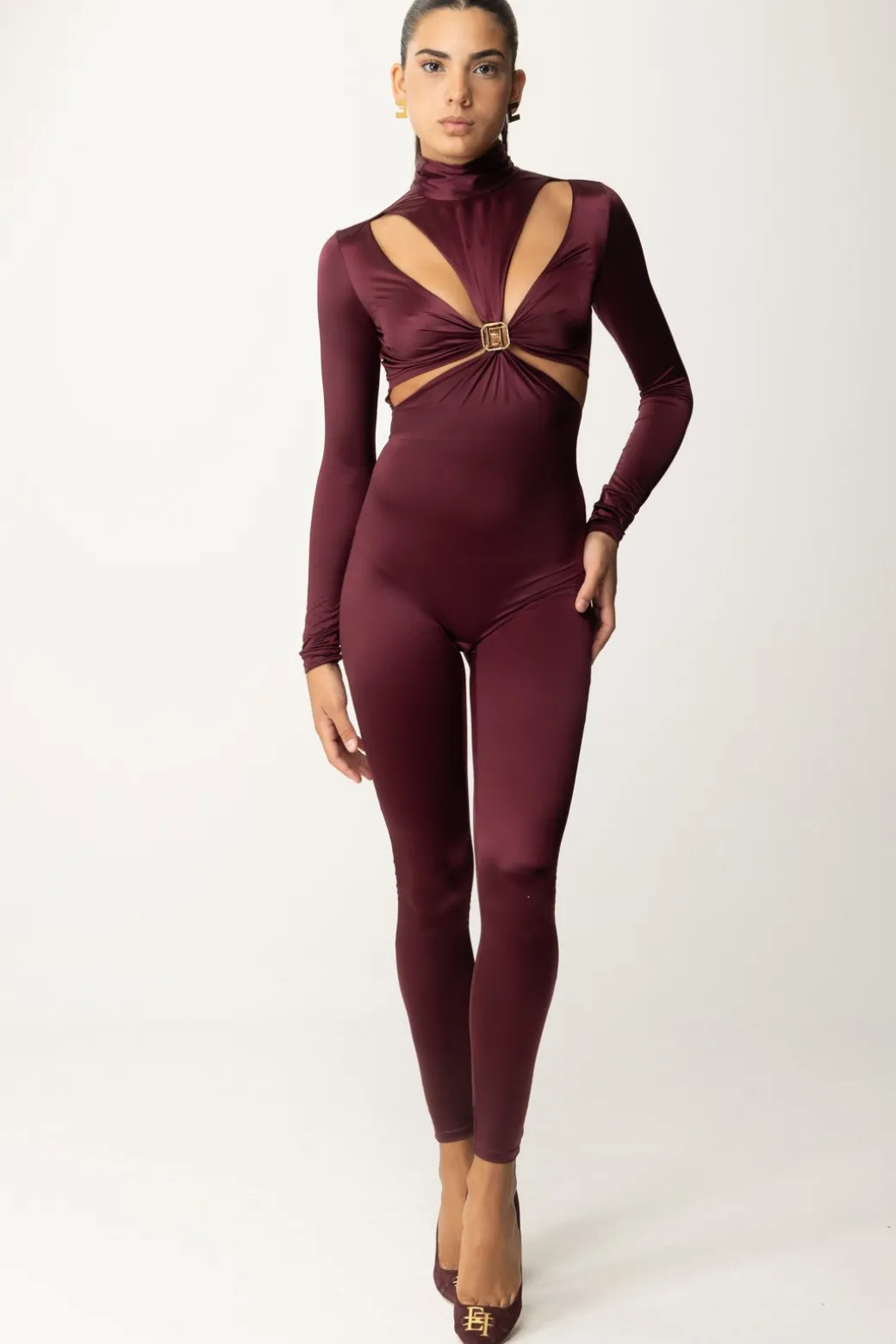 Donna Elisabetta Franchi Tuta In Lycra con Motivo Cut-out e Logo