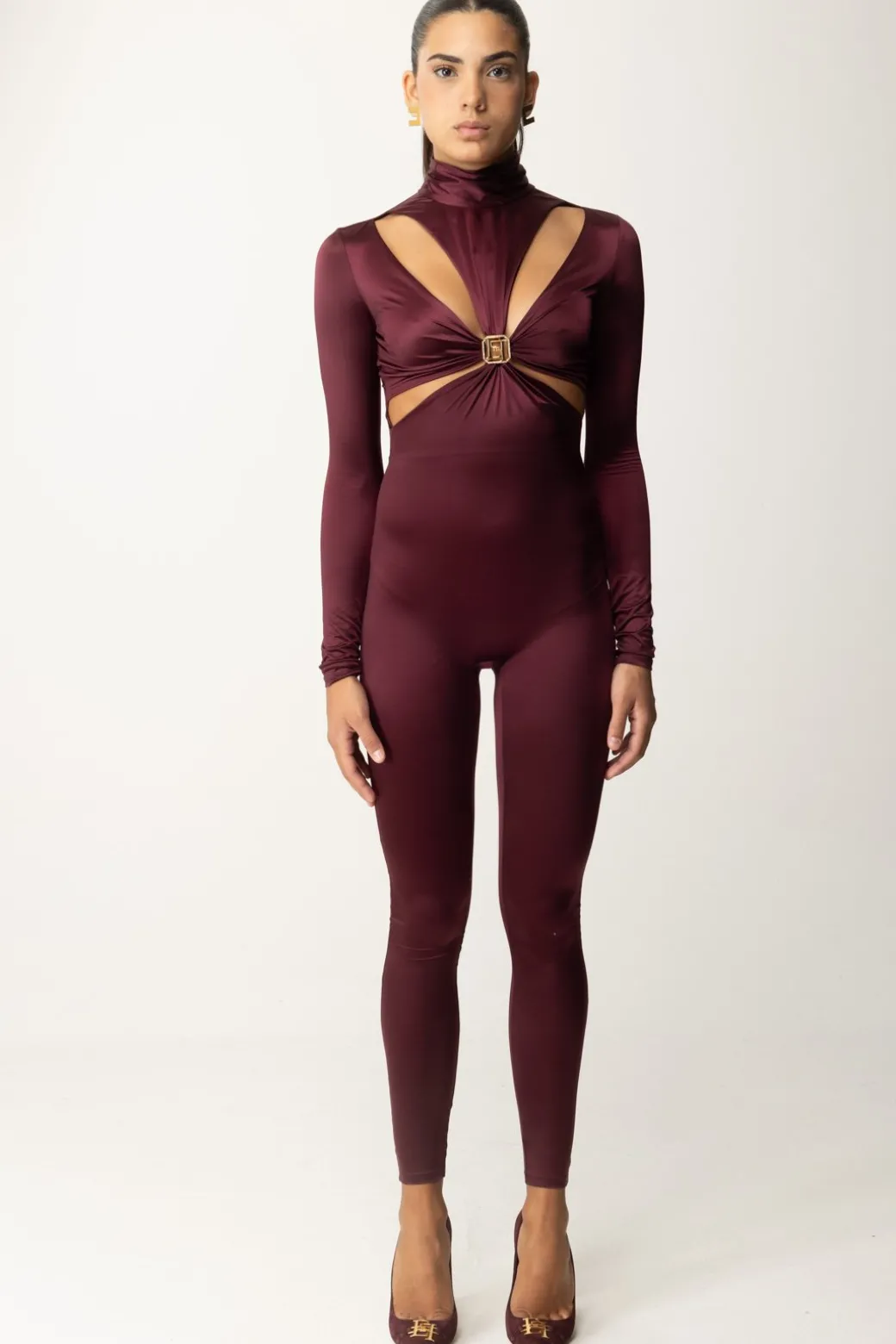 Donna Elisabetta Franchi Tuta In Lycra con Motivo Cut-out e Logo