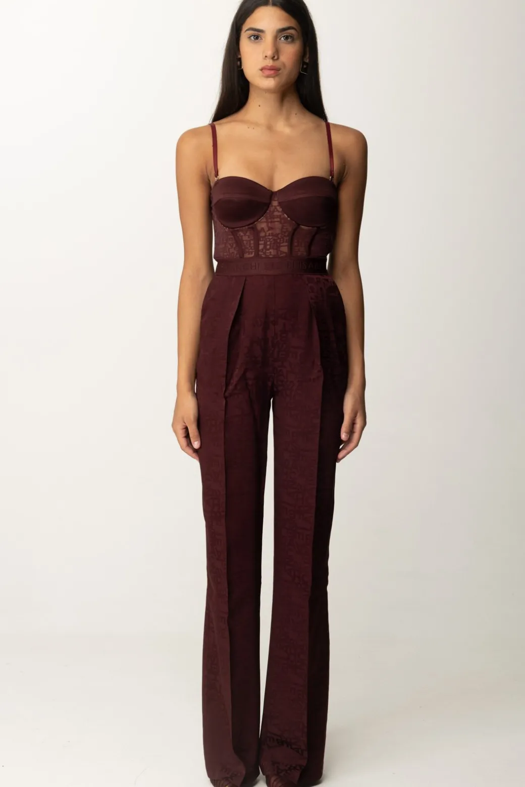 Donna Elisabetta Franchi Tuta Lunga con Buster In Tulle
