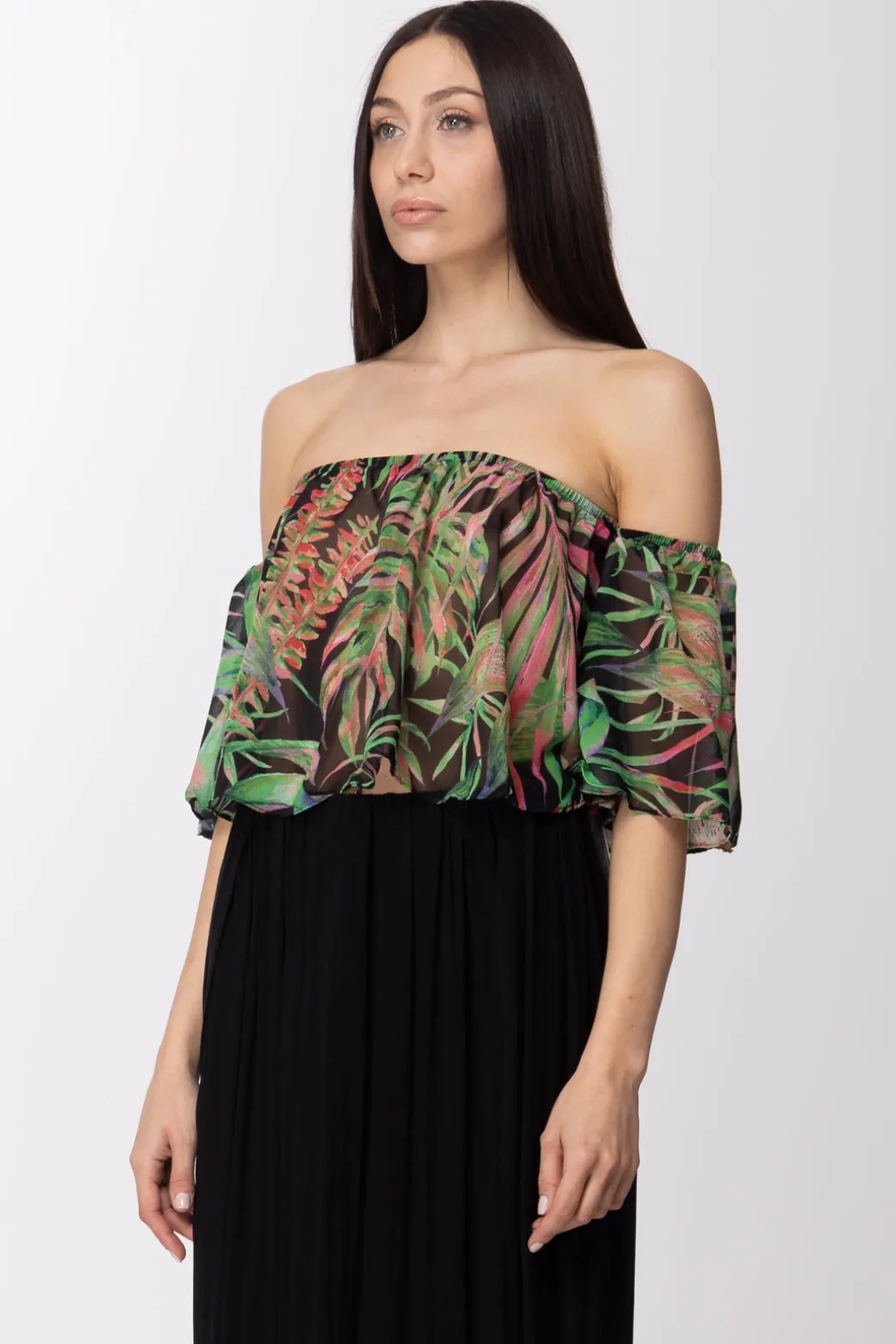 Donna Fk Copricostume a Top con Stampa Floreale