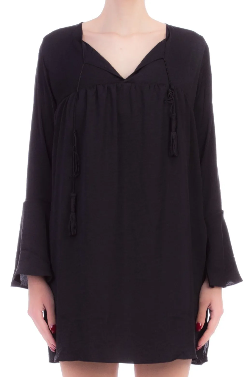 Donna Fk Copricostume Camiclia Lunga con Scollo a V e Lacci Maniche a Bluffo